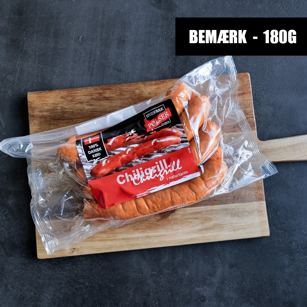 Frankfurter m. chili, 180g - DK